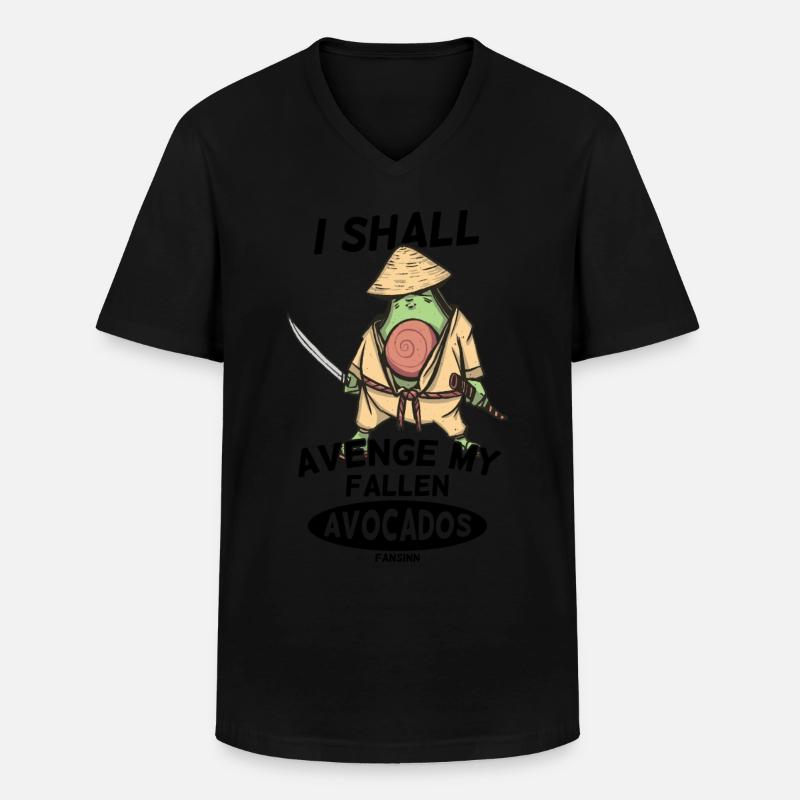 Avocado Krieger - Männer-T-Shirt mit V-Ausschnitt - Schwarz