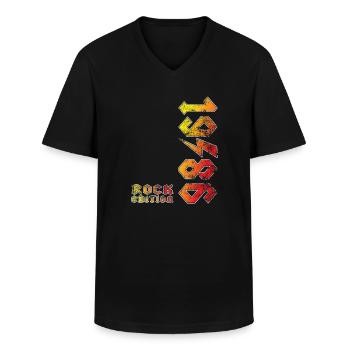 Geburtstag Rock Edition 1986 - Männer-T-Shirt mit V-Ausschnitt - Schwarz - Vorne - AI Model Male 178 dark (178cm)