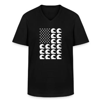 Sport Us Flag Racing - T-shirt col V Homme - noir - Devant - AI Model Male 178 dark (178cm)