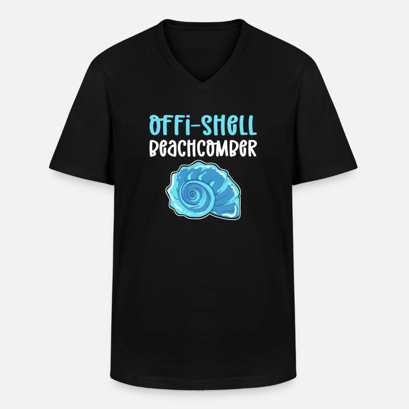 Offi-Shell Beachcomber. Shell pen - Men's V-Neck T-Shirt - black