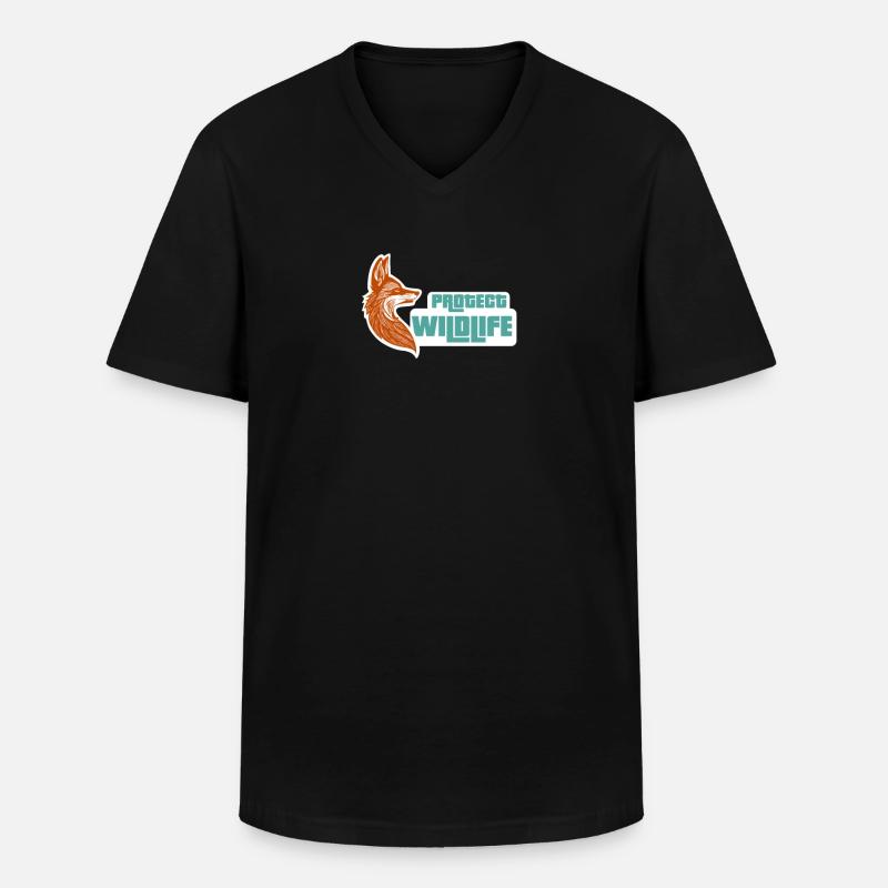 Protect wildlife - Männer-T-Shirt mit V-Ausschnitt - Schwarz