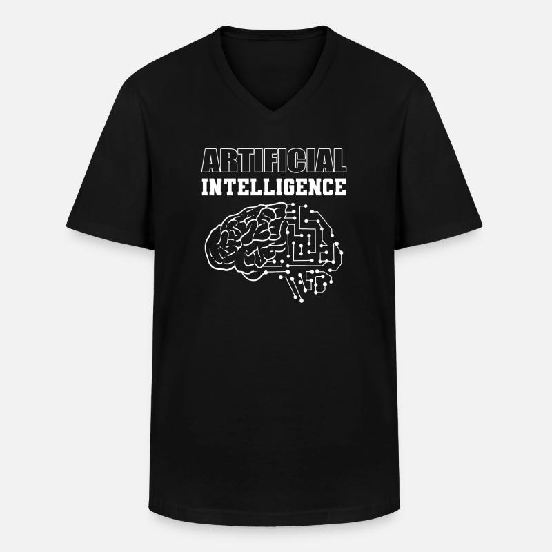 Artificial Intelligence Computertechniker - Männer-T-Shirt mit V-Ausschnitt - Schwarz