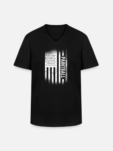 Sport Us Flag Paintball - Men's V-Neck T-Shirt - black