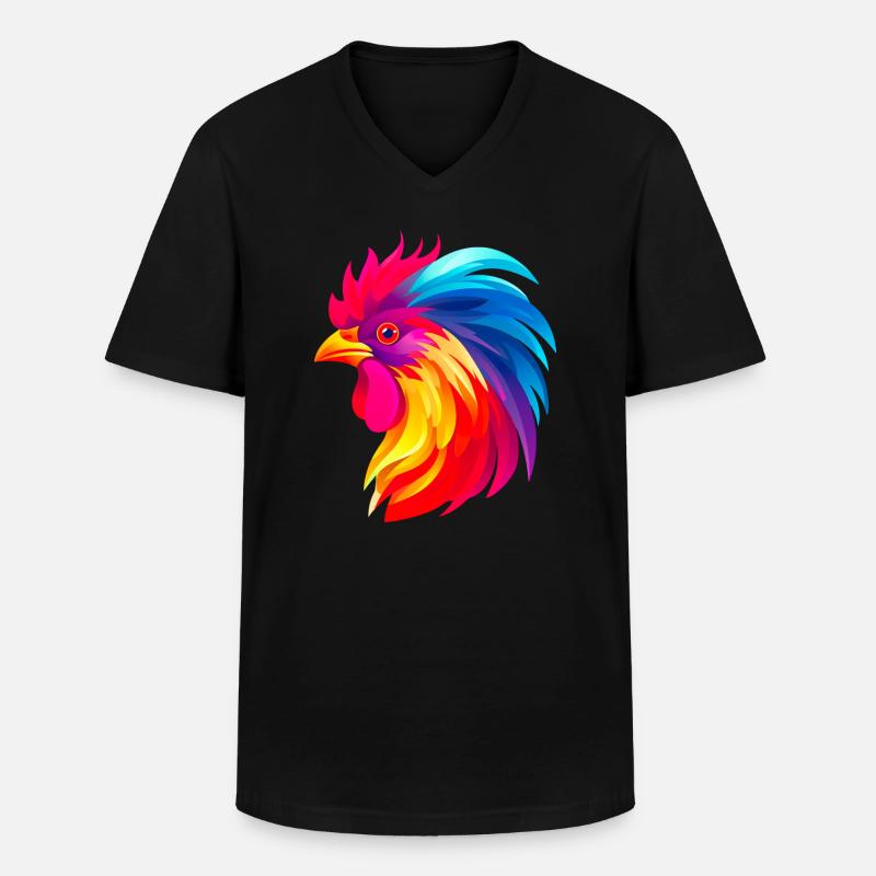 Hahnenkopf - Männer-T-Shirt mit V-Ausschnitt - Schwarz