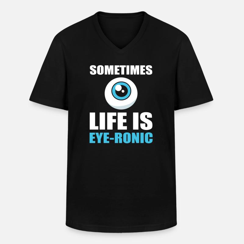 Optiker - Männer-T-Shirt mit V-Ausschnitt - Schwarz