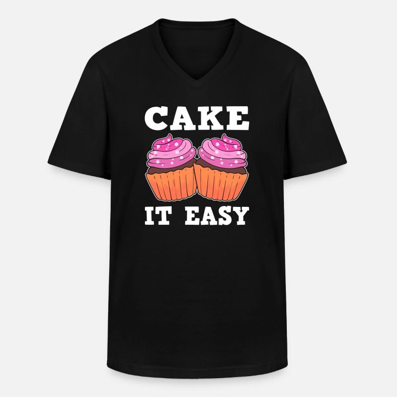 Cake It Easy Gebäckmacher - Männer-T-Shirt mit V-Ausschnitt - Schwarz