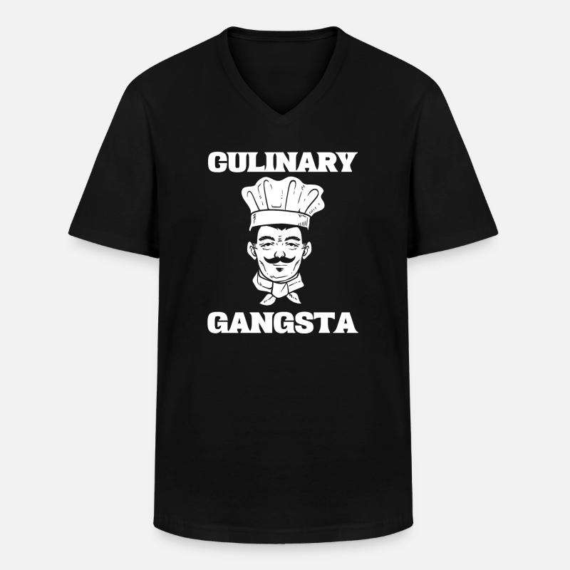 Culinary Gangsta Koch - Männer-T-Shirt mit V-Ausschnitt - Schwarz