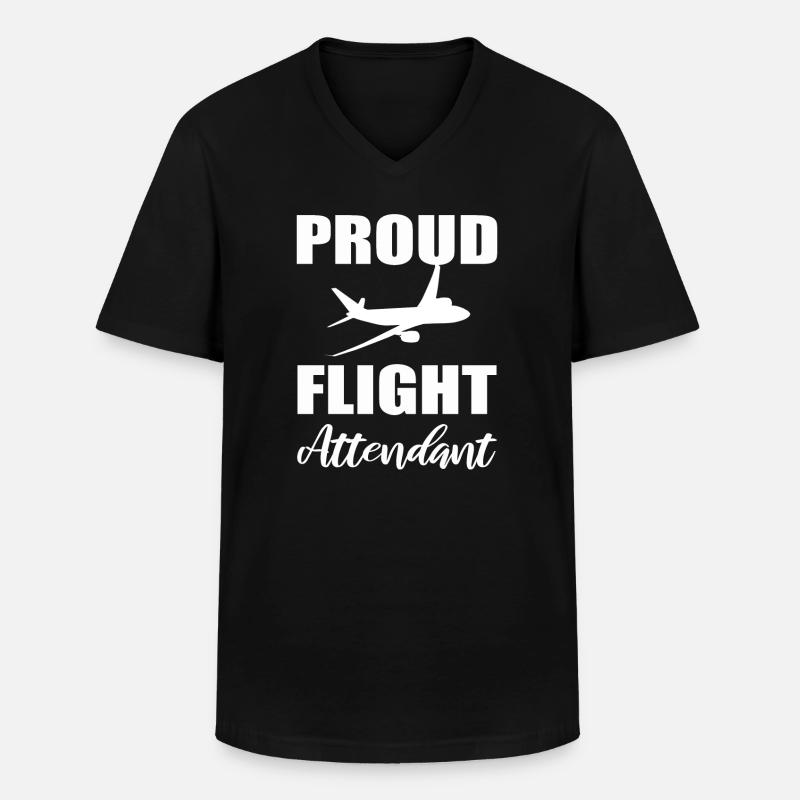 Stewardess Flugbegleiter Airline -Stewardess - Männer-T-Shirt mit V-Ausschnitt - Schwarz