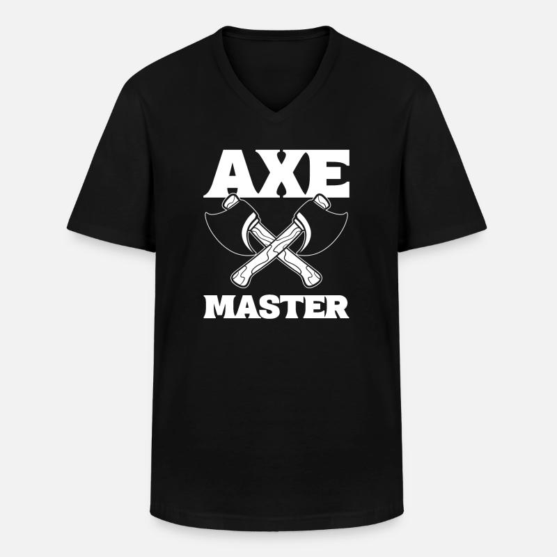 Axe Master Holzarbeiter - Männer-T-Shirt mit V-Ausschnitt - Schwarz