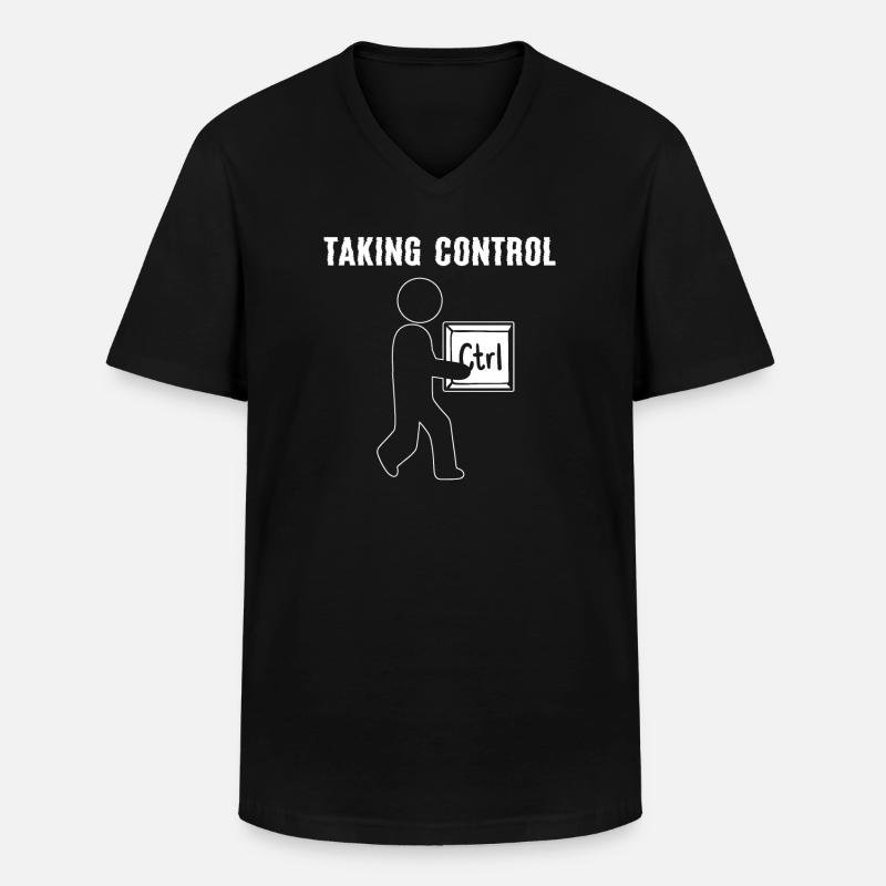 Taking Control Computerprogrammierer - Männer-T-Shirt mit V-Ausschnitt - Schwarz