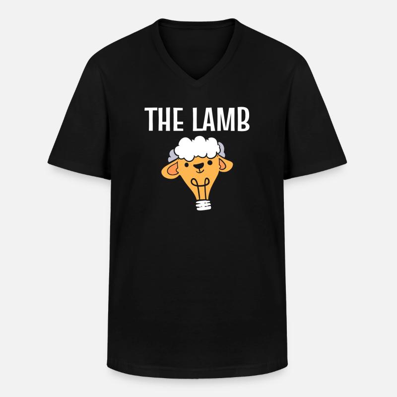 The Lamb Schafhirten - Männer-T-Shirt mit V-Ausschnitt - Schwarz