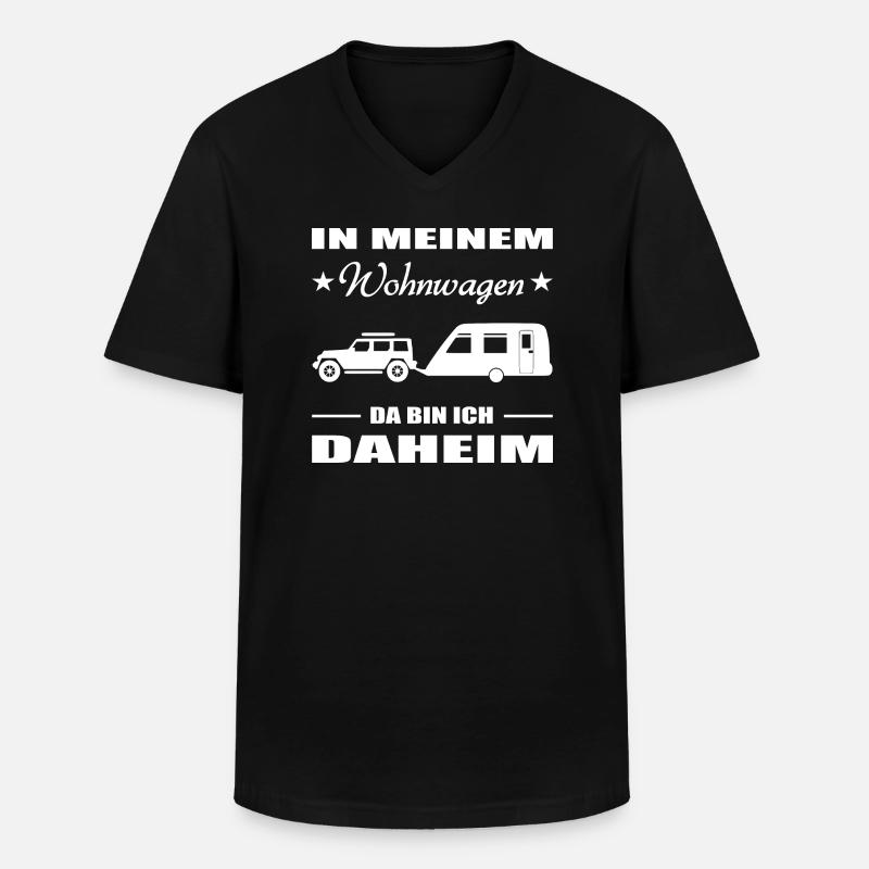 Camping - Männer-T-Shirt mit V-Ausschnitt - Schwarz