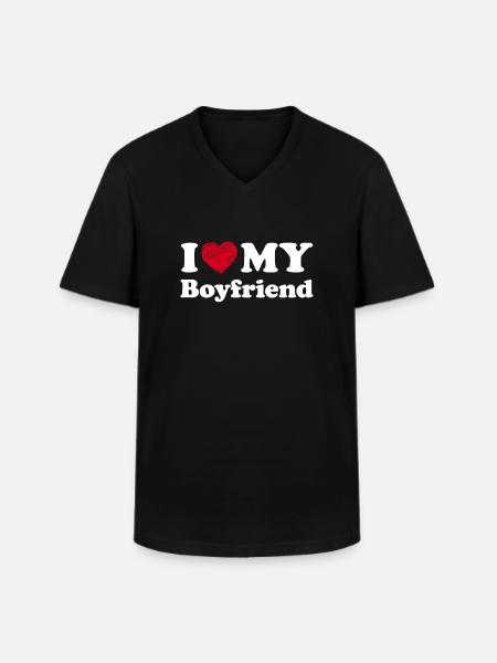 I Love My Boyfriend - Men's V-Neck T-Shirt - black