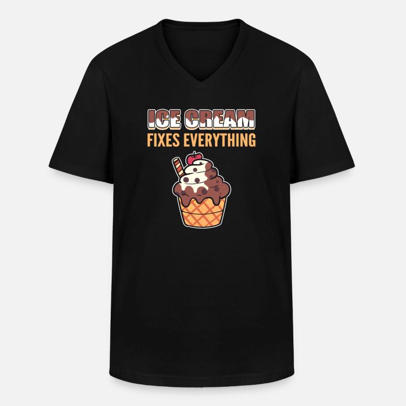 Eisliebhaber - Männer-T-Shirt mit V-Ausschnitt - Schwarz
