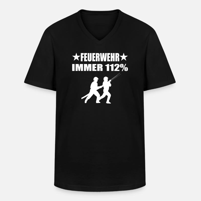 Feuerwehr - Männer-T-Shirt mit V-Ausschnitt - Schwarz