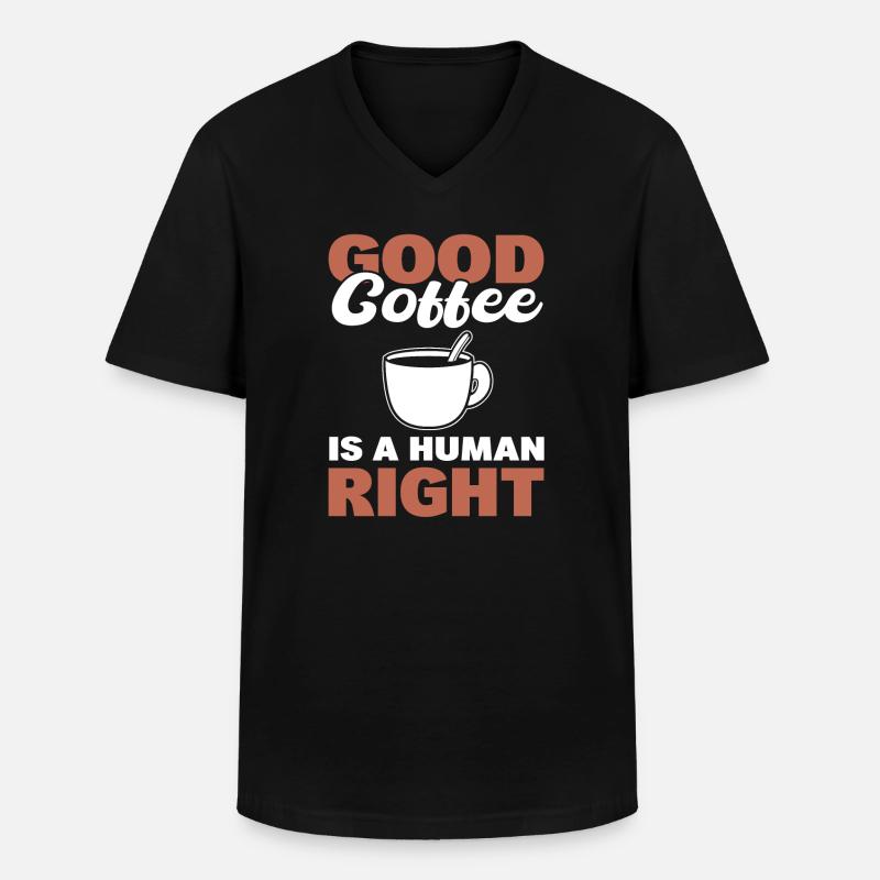 Kaffeetrinker Kaffeeliebhaber - Männer-T-Shirt mit V-Ausschnitt - Schwarz