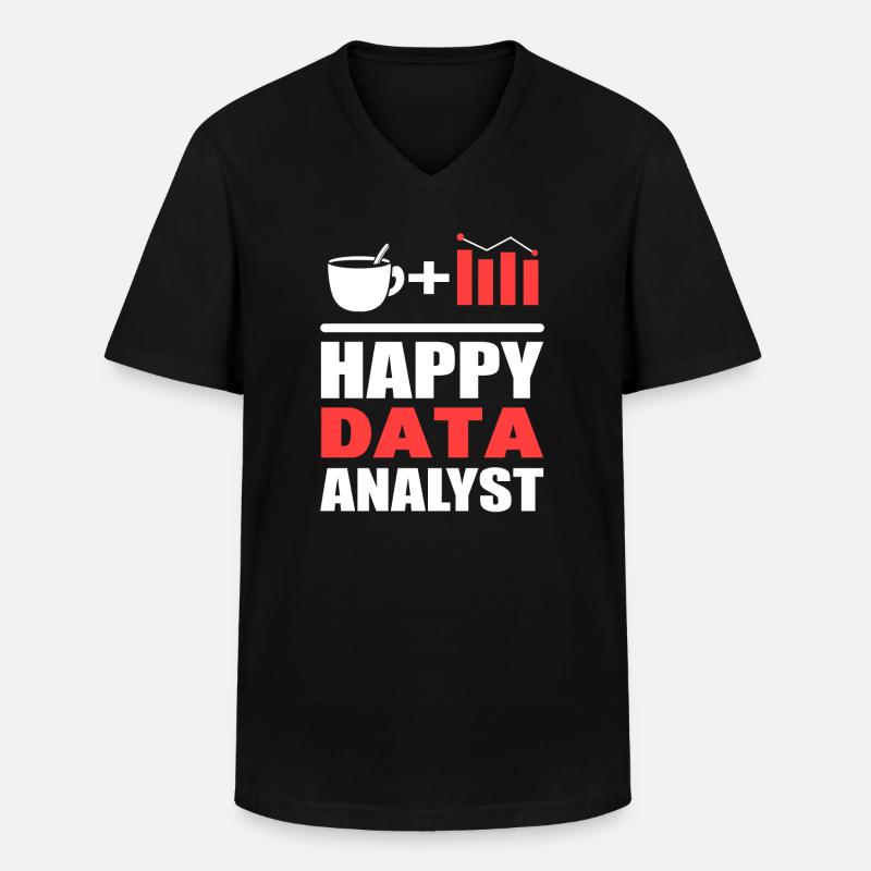 Glücklicher Datenanalyst Systemanalytiker - Männer-T-Shirt mit V-Ausschnitt - Schwarz