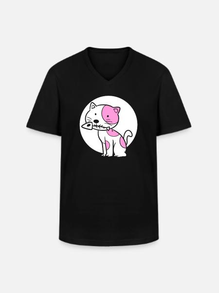 Katzenfischknochen Fischer - Männer-T-Shirt mit V-Ausschnitt - Schwarz
