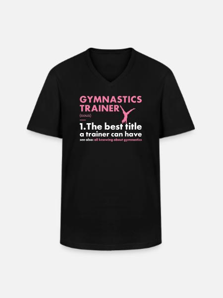 Sports Coach Gymnastics - Men's V-Neck T-Shirt - black