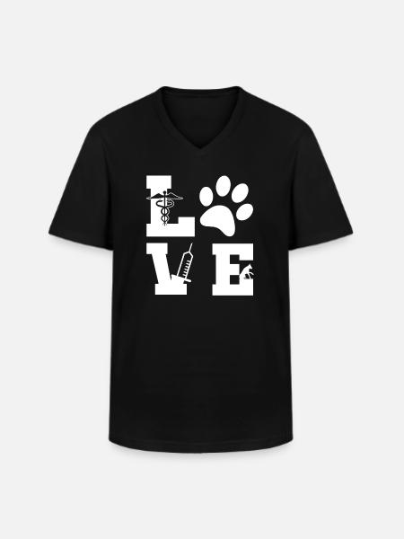 Tierliebhaber Veterinärassistent - Männer-T-Shirt mit V-Ausschnitt - Schwarz