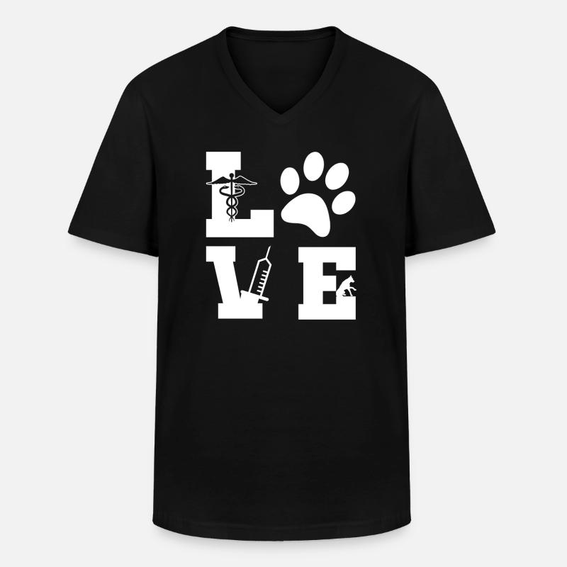 Tierliebhaber Veterinärassistent - Männer-T-Shirt mit V-Ausschnitt - Schwarz