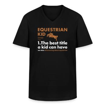 Sport Kid Definition Equestrian - Männer-T-Shirt mit V-Ausschnitt - Schwarz - Vorne - AI Model Male 178 dark (178cm)