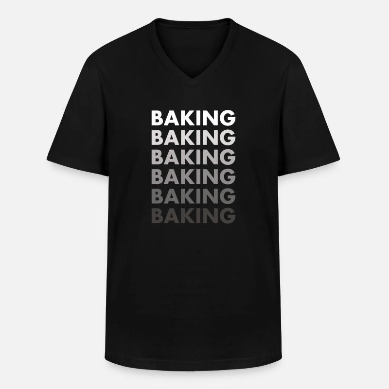 Baker Baking - Männer-T-Shirt mit V-Ausschnitt - Schwarz