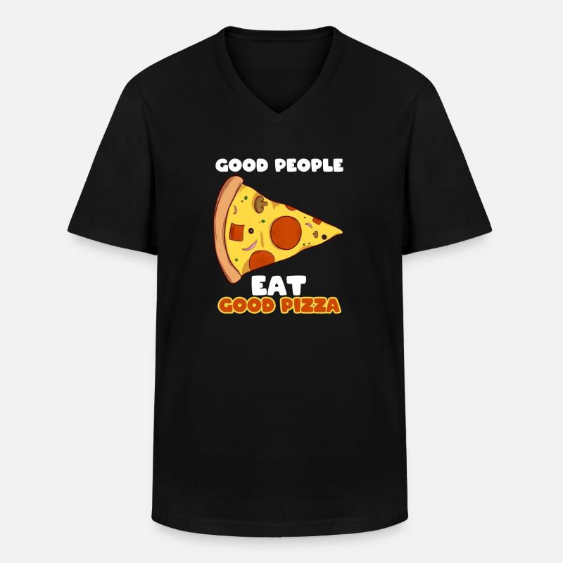 Pizza -Liebhaber Pizzabäcker - Männer-T-Shirt mit V-Ausschnitt - Schwarz