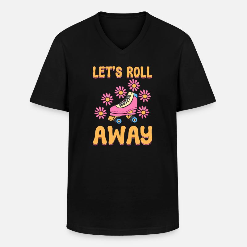Coole Rollschuhe Eisbahn - Männer-T-Shirt mit V-Ausschnitt - Schwarz