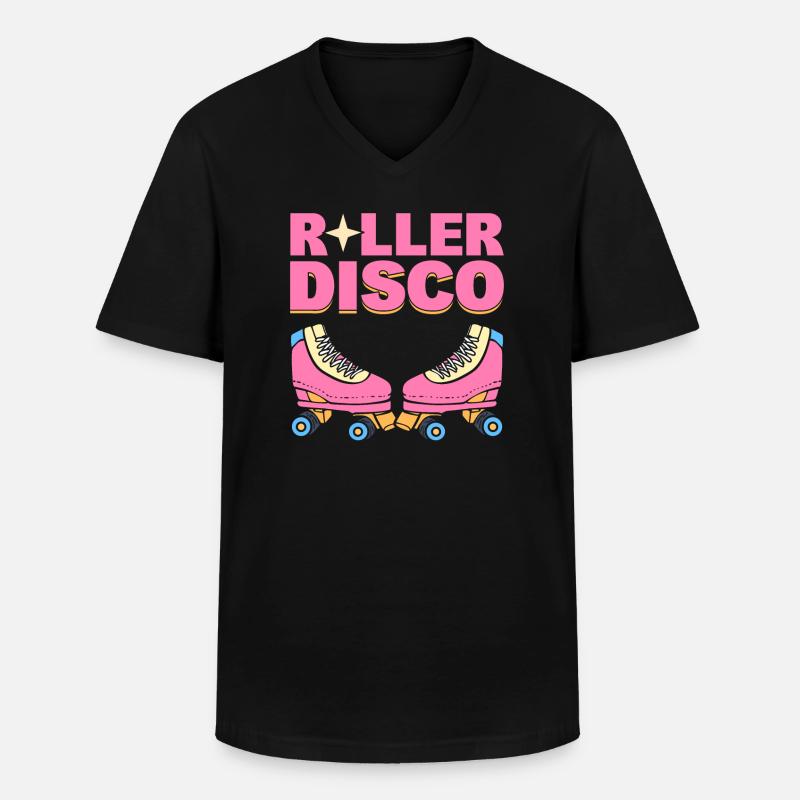 Roller Disco Inlineskater - Männer-T-Shirt mit V-Ausschnitt - Schwarz