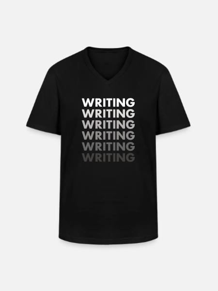 Writer Writing - Men's V-Neck T-Shirt - black
