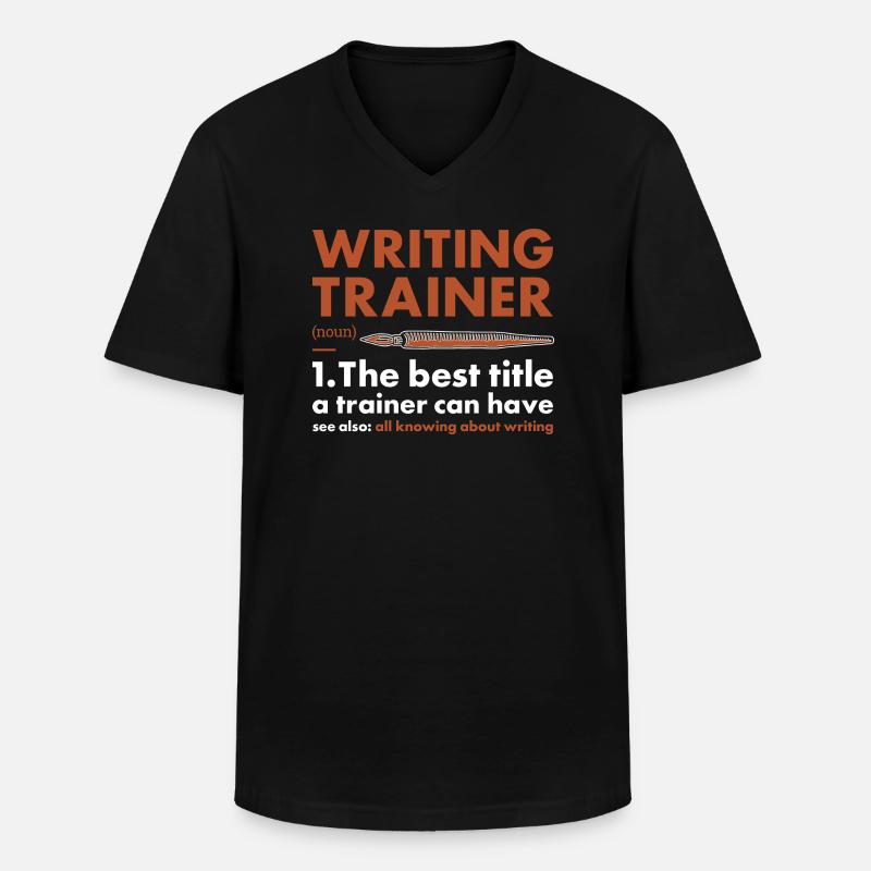 Writer Trainer Definition Writing - Männer-T-Shirt mit V-Ausschnitt - Schwarz