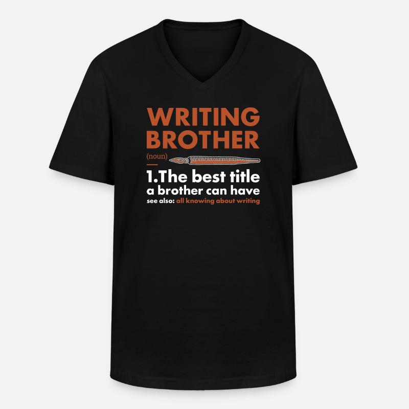 Writer Brother Definition Writing - Männer-T-Shirt mit V-Ausschnitt - Schwarz
