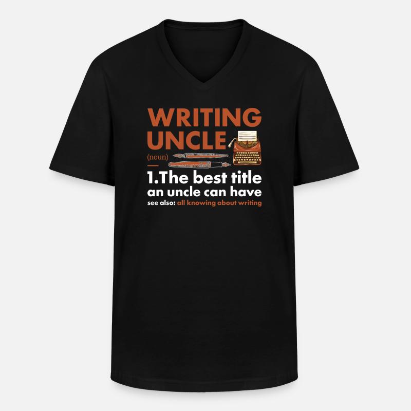 Writer Uncle Definition Writing - Männer-T-Shirt mit V-Ausschnitt - Schwarz