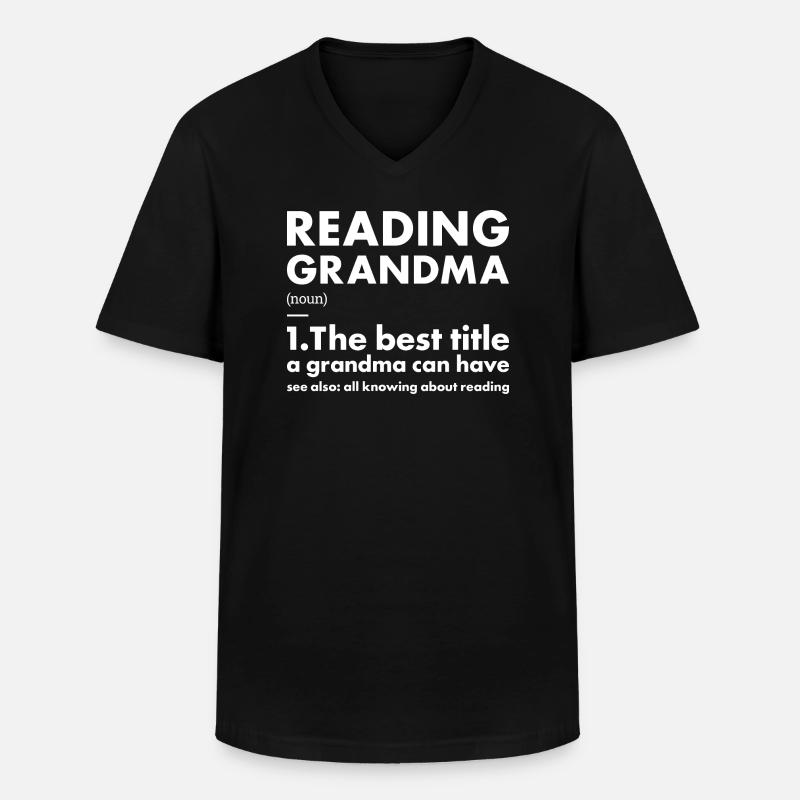Reader Grandma Definition Reading - Männer-T-Shirt mit V-Ausschnitt - Schwarz