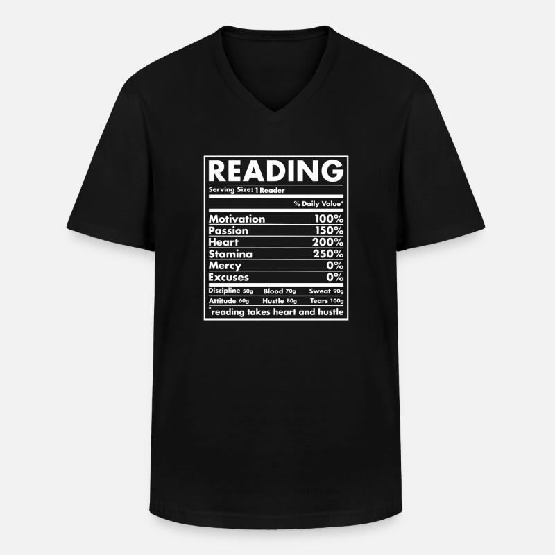 Reader Nutrition Reading - Männer-T-Shirt mit V-Ausschnitt - Schwarz