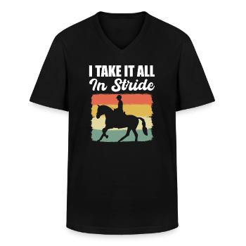 Pferderennen Reiter - Männer-T-Shirt mit V-Ausschnitt - Schwarz - Vorne - AI Model Male 178 dark (178cm)