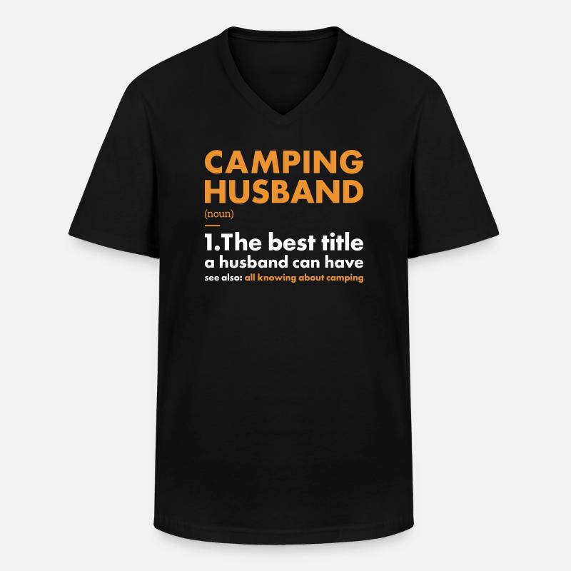 Camper Husband Definition Camping - Männer-T-Shirt mit V-Ausschnitt - Schwarz