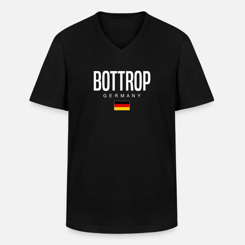Bottrop - Männer-T-Shirt mit V-Ausschnitt - Schwarz