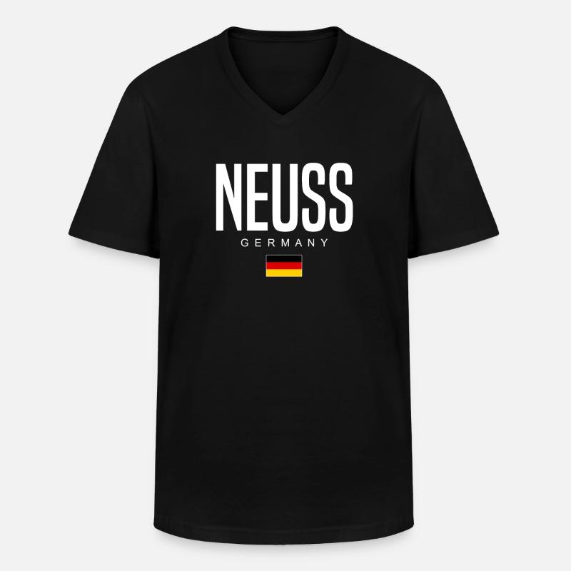 Neuss - Männer-T-Shirt mit V-Ausschnitt - Schwarz