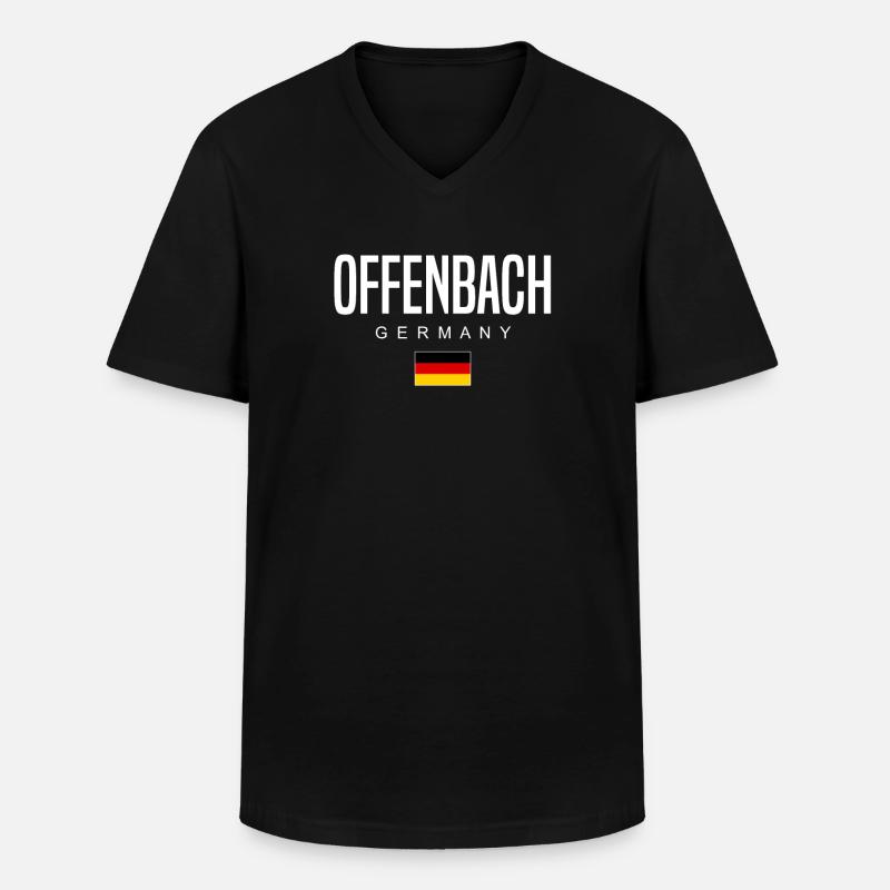 Offenbach - Männer-T-Shirt mit V-Ausschnitt - Schwarz