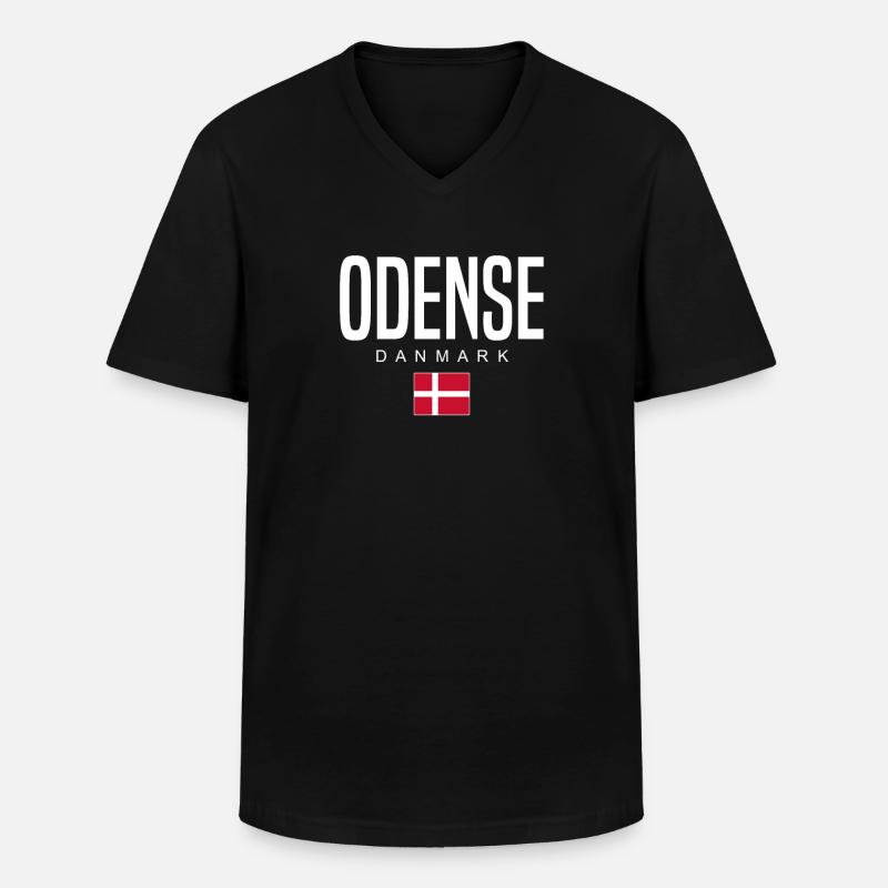 Odense Dänemark - Männer-T-Shirt mit V-Ausschnitt - Schwarz