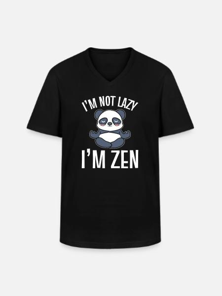 I'm Not Lazy I'm Zen Zen-Praktizierender - Männer-T-Shirt mit V-Ausschnitt - Schwarz