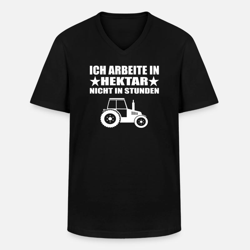 Traktor - Männer-T-Shirt mit V-Ausschnitt - Schwarz