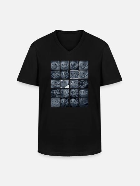 Smoking faces - Men's V-Neck T-Shirt - black