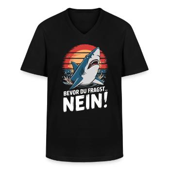 Hai Haifisch Haie Haifische - Männer-T-Shirt mit V-Ausschnitt - Schwarz - Vorne - AI Model Male 178 dark (178cm)