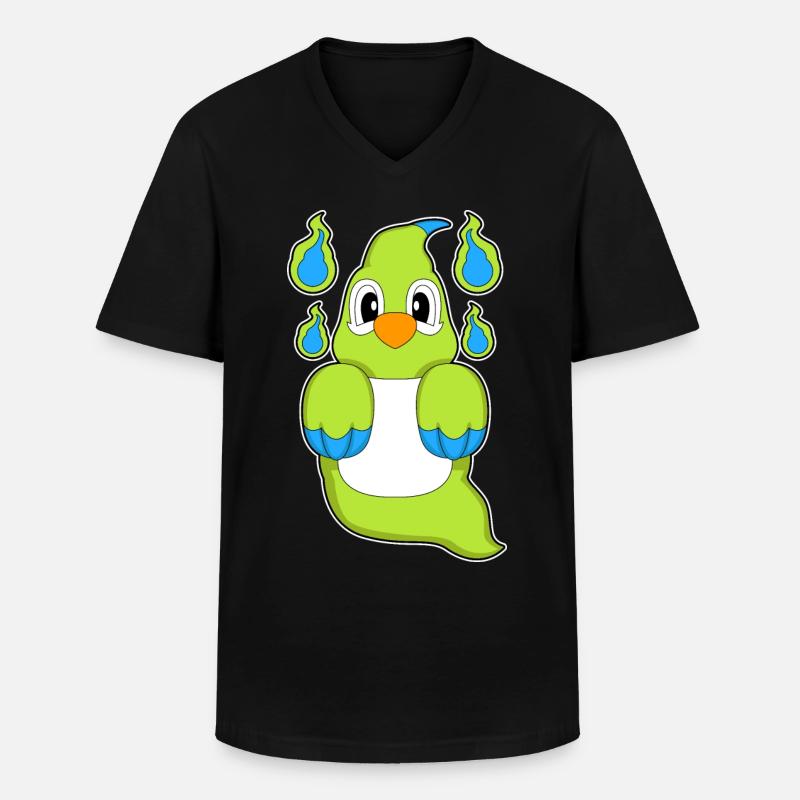 Parrot Ghost - Men's V-Neck T-Shirt - black