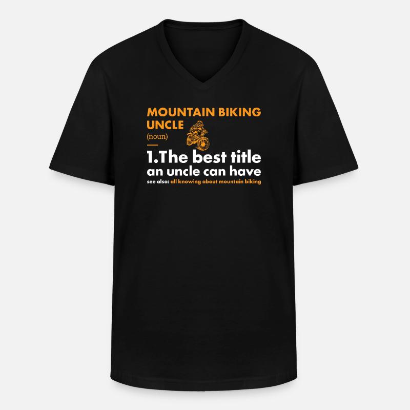 Biker Uncle Definition Mountain Biking - Männer-T-Shirt mit V-Ausschnitt - Schwarz