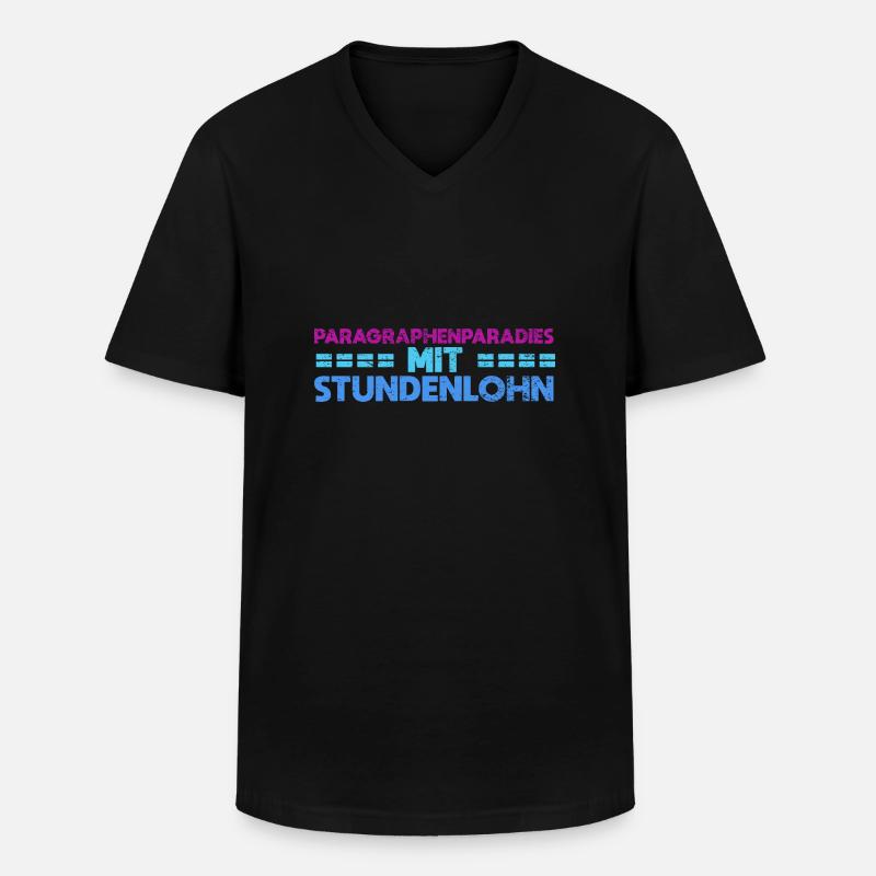 Paragraphenparadies Mit Stundenlohn - Männer-T-Shirt mit V-Ausschnitt - Schwarz