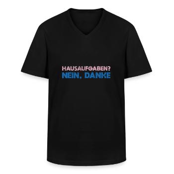 Hausaufgaben? Nein, Danke - Männer-T-Shirt mit V-Ausschnitt - Schwarz - Vorne - AI Model Male 178 dark (178cm)
